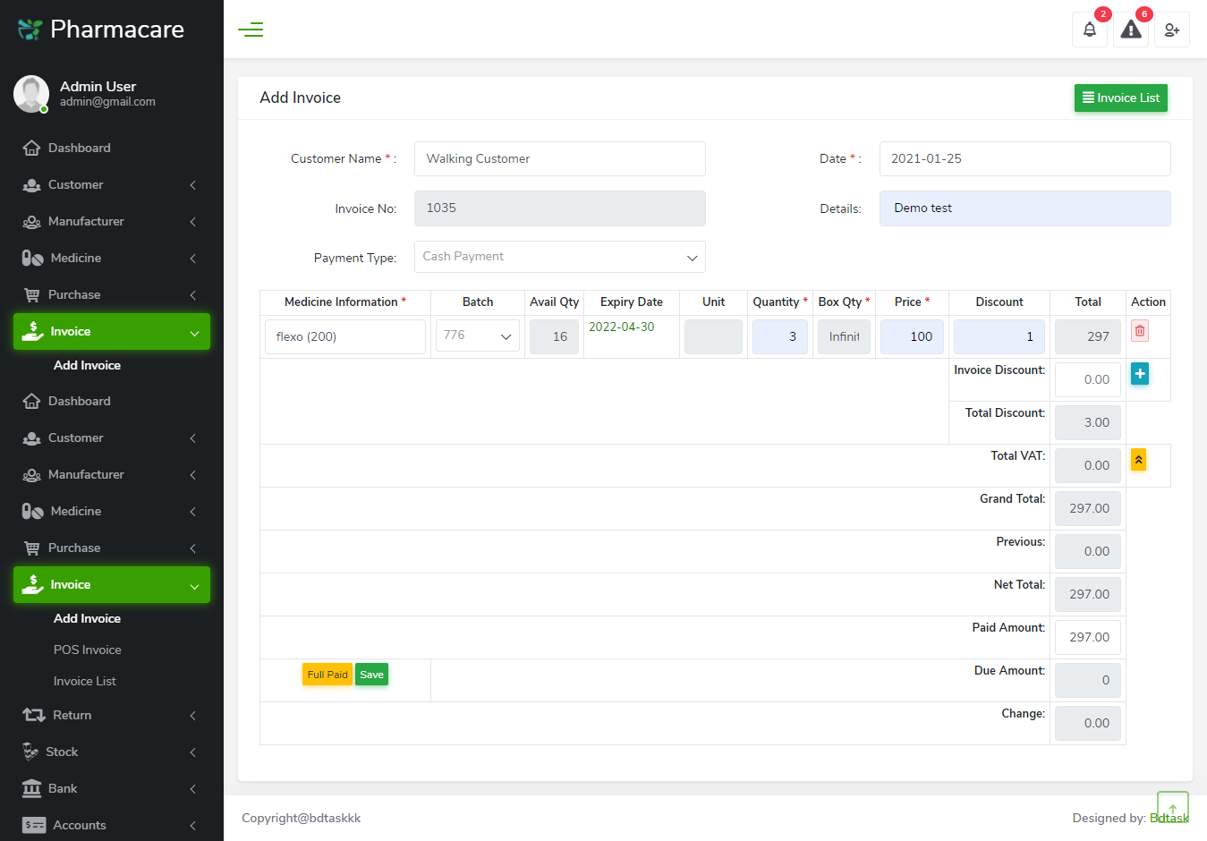 Add Invoice